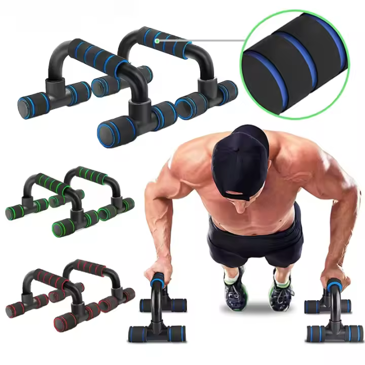 Estante de flexiones en forma de U, equipo de Fitness, agarre de esponja de mano, barra de entrenamiento muscular, pecho, gimnasio en casa, culturismo, 1 par - 1