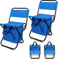 Banco de pesca desmontable, silla plegable portátil para acampar en la playa con bolsa refrigerada, respaldo ligero para exteriores - details 6
