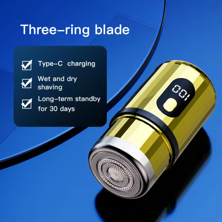 Mini afeitadora de carga portátil con pantalla digital, para hombres, Viaje portátil en coche, Nueva - 1
