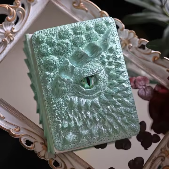 Cuaderno A5 con cubierta en relieve, escala de estrella de ojo de dragón, cuaderno en relieve, estilo mitología, textura de escala Vintage, cuaderno para niños - 1