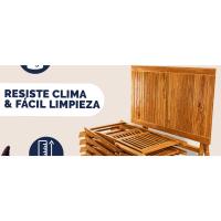 Set de Jardín Casaria Plegable de Madera Acacia Resistente al Clima y Fácil de Limpiar