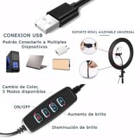Trípode con Anillo de Luz LED Ajustable 26cm Ideal para Selfies, Fotografía, Maquillaje, Streaming, Youtube, Tik Tok - details 1