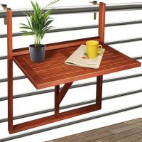 Casaria Colgante Plegable Mara Acacia FSC para Terraza Balcón Patio Exterior 65x45x87cm Marrón - details 8