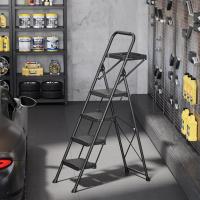 Peldaños Anchos con Baranda, Escalera de Tijera con Pedal Antideslizante, Taburete Plegable para Hogar Cocina Garaje Jardín Oficina, Capacidad de Carga de 900LBS, Azul - details 14