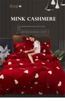 Seta de Cama de Lujo con Estampado Geométrico de Mink Cashmere Duarte de Terciopelo Cálido para Invierno Tamaño King 220x240 - details 0