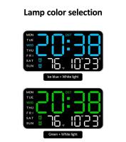 Reloj de Pared Digital LED Doble Alarma Control Remoto Función de Fecha y Hora - details 6