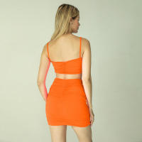 Conjunto de dos piezas para mujer, camisola sexy ajustada con fruncido, moda 2024, muy vendido. - details 32
