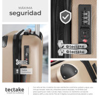 TECTAKE - Juego de maletas PUCCI con 4 piezas, Juego de tres maletas de viaje apilables y un neceser con efecto metalizado, Trolleys con asas laterales y un asa telescópica ergonómica, Maletas con c - details 4