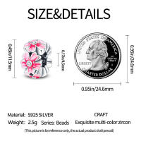 Perla de cereza rosa mágica en plata para pulsera DIY de 3mm, joyería para mujer, regalo de cumpleaños con piedra principal Natural - details 19