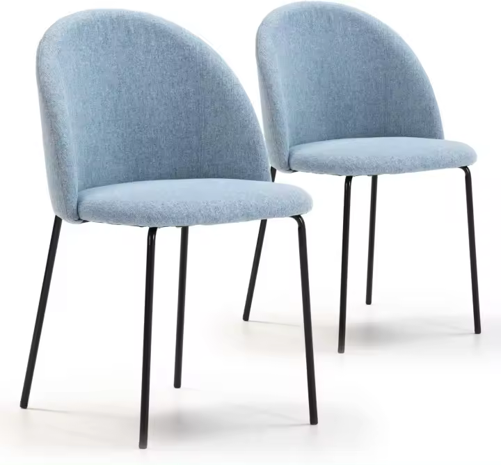 2 sillas Comedor Kenia tapizadas Beige, certificada por la SGS, 43 cm (Ancho) x 47 cm (Profundo) x 78,5 cm (Alto) - 1