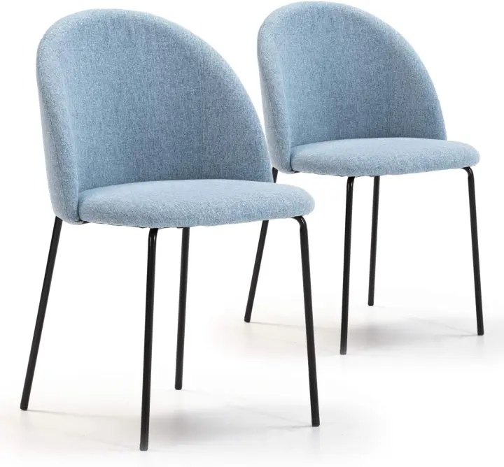 2 sillas Comedor Kenia tapizadas Beige, certificada por la SGS, 43 cm (Ancho) x 47 cm (Profundo) x 78,5 cm (Alto) - 1