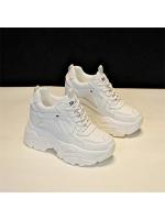 Cuero genuino Casual cómodo transpirable 9CM primavera otoño plataforma cuña alta marca zapatillas gruesas señoras moda zapatos para caminar - details 1