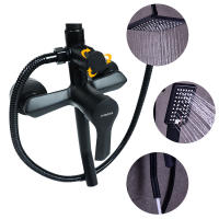 Traje de ducha de baño negro, sistema de ducha de bañera colgante de pared, traje de ducha presurizada de agua de lluvia, juego - details 5