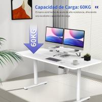 160x70cm Mesa Escritorio Elevable, Mesa Elevable Escritorio, Mesa Gaming Blanco, Secretaria Elevatoria, Memoria de Altura Ajustable, Adecuado para Estudiar, Trabajar, Juegos - details 3