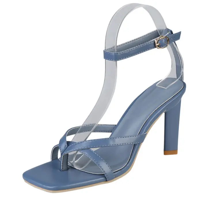 Tacones de Tacón Alto para Mujer Nuevo Punto Cuadrado de Tobillo con Hebilla de Talón - 1
