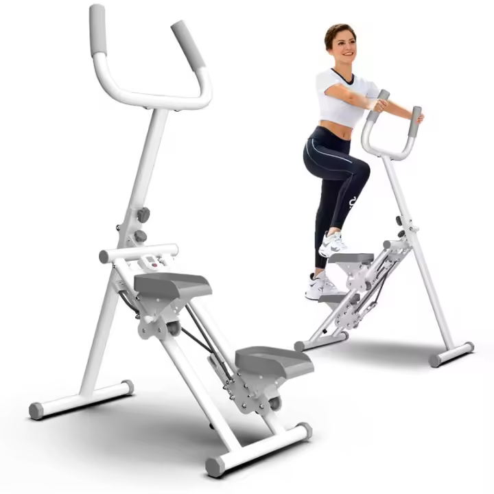 YYJO Steppers para escaleras en casa, manillar paso a paso, escalador de ejercicio cardiovascular plegable compacto con rango de paso extendido y ajustable - 1