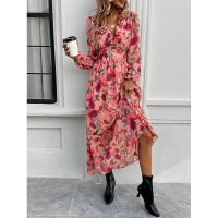 Vestido bohemio de manga larga para mujer, elegante cuello en V para vacaciones, 2025 - details 2