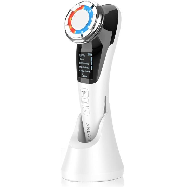 Masajeador Facial, Instrumento Multifuncional con Frío Calor Roja, Azul para Antiarrugas, Anti-envejecimiento, Limpieza Profunda, Cuidado Facial