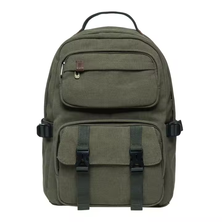 KAUKKO Mochila vintage informal de poliéster y cuero - 1