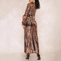 Maxi Abrigo de Séquin Elegante Blusa de Fiesta Abierta Vintage para Mujeres Moda de Cálida - details 6