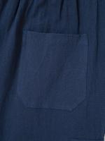 Pantalones cortos Cargo de lino con múltiples bolsillos para hombre, pantalones cortos con cordón de cintura a la moda para exteriores - details 7