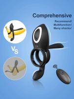 Vibrador para hombres, retraso de eyaculación, anillo eréctil masculino, estimulador Anal de clítoris y punto G, juguete sexual para adultos para parejas - details 2