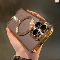 Funda de teléfono con absorción magnética electrochapada de alta calidad, compatible con Magsafe, carga inalámbrica, protección a prueba de golpes y material transparente de TPU para iPhone - Incluye protector de película para lentes - details 2