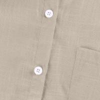 Camisa Simple y a la Moda para Mujer Algodón y Lino Informales, Clásicas con Manga Corta y Borlas - details 38