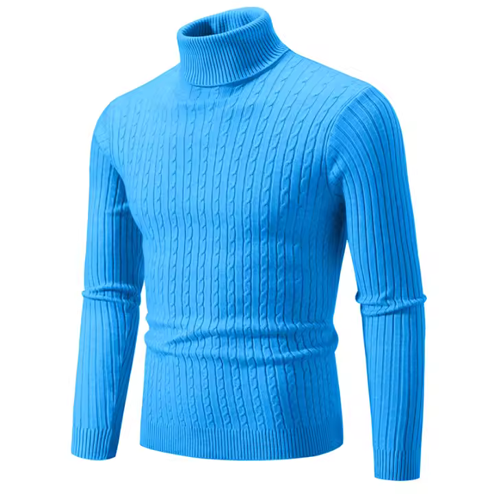 Suéter informal para hombre y mujer, jersey de cuello alto, ajustado, tejido, cómodo, Primavera - 1