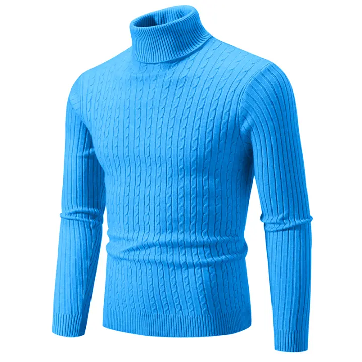 Suéter informal para hombre y mujer, jersey de cuello alto, ajustado, tejido, cómodo, Primavera - 1