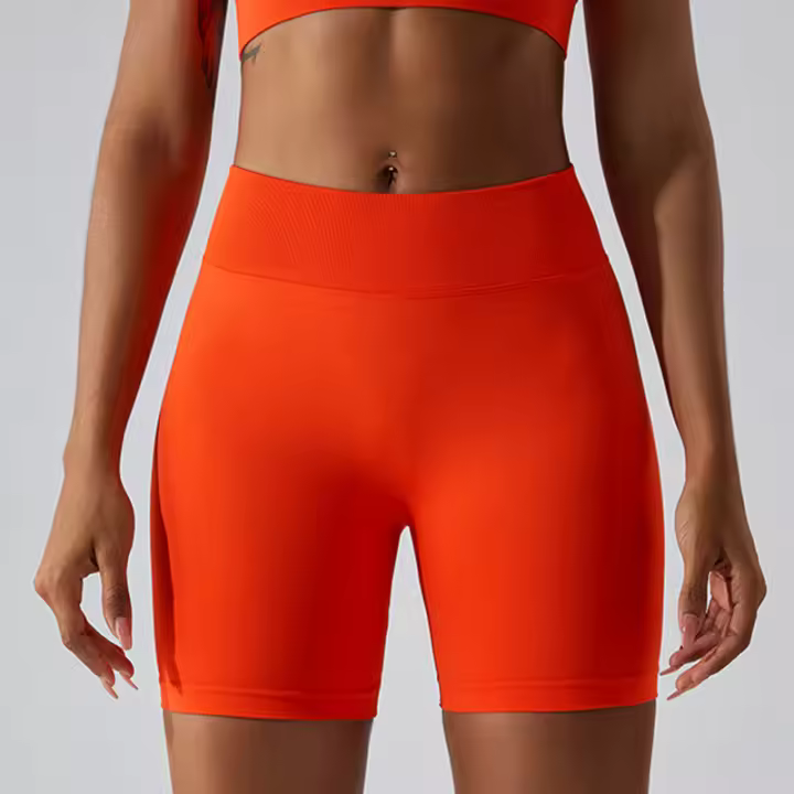Pantalones cortos de Yoga sin costuras para mujer, mallas deportivas transpirables de secado rápido, de cintura alta, para entrenamiento y gimnasio - 1