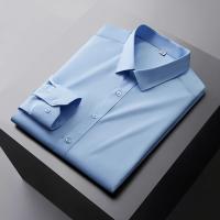 hombre manga larga ropa hombre Nueva camisa informal de negocios de manga larga de Color sólido para hombre, resistente a las arrugas, cómoda, versátil para todas las estaciones - details 4