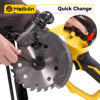 Sierra circular inalámbrica MELLWIN de 6 pulgadas sin escobillas 45 °   Máquina de corte multifunción con ajuste de ángulo para juego de pines de batería Makita de 18V - details 7