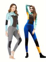 Traje de buceo deportivo para mujer, ropa de baño informal de manga larga y cuerpo ajustado para mujer - details 9