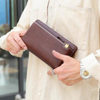 Bolso largo del embrague de los bolsos del bolso del bolso de la tarjeta de la cartera de la PU del negocio de los hombres ocasionales para el hombre - details 15