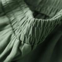 Pantalón de mujer de lino y algodón pantalón de pierna ancha ligero y suelto - details 11