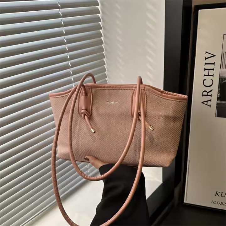 Bolso de hombro para ir al trabajo con textura retro, bolso de mano de gran capacidad, informal, con personalidad, para axila, novedad de 2025 - 1