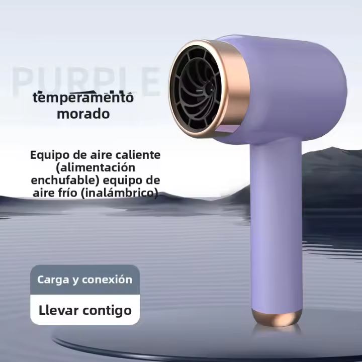 Secador de Cabello Inalámbrico Portátil Recargable, Ion Negativo, Secado Rápido y Frío - 1
