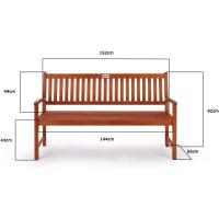 Banco de Jardín XL 3 Plazas 152x55x90cm Madera de Eucalipto Certif FSC Terraza Mueble Exterior - details 2