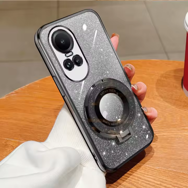 Funda de Teléfono Multifuncional OPPO Reno10 5G Reno10Pro Reno8T Reno8Lite con Diseño de Cartón Glitter y Soporte Plegable Compatible con Productos OPPO - 1