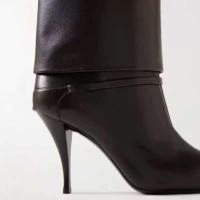 2024 Botas de ante occidentales de otoño con tacón de aguja minimalista y tacón de gatito con logotipo para mujer - details 5