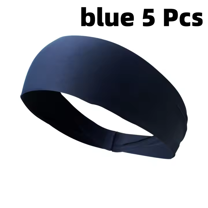 5 Pcs Sports Headband Running Fitness Sweatband Elastic Absorbent Sweat Cycling Jog Tennis Yoga Gym Head Band Hair Bandage - 1