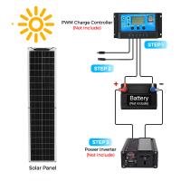 XINPUGUANG 50Watt 12Volt  Panel Solar Flexible Kit para Off Grid Home RV, Barco y superficies irregulares:1pcs 50W Mono Panel Solar + 10A 12V Cargador Controlador + Cable Solar + Cable de pinza cocodrilo - details 3