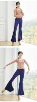 Tre de danza del vientre para adultos latinos de otoño para mujer, pantalones de práctica de camping de pierna ancha de gasa de retales, esenciales para bailarines - details 1