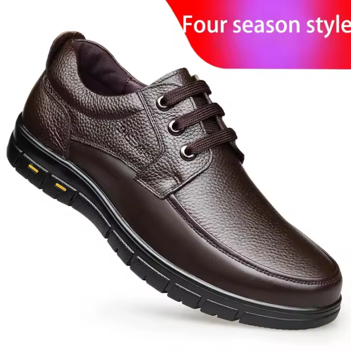 Mocasines retro de marca de lujo para hombre, zapatos de conducción italianos sin cordones transpirables, zapatos de cuero con cordones de suela blanda de cuero genuino - 1