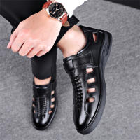 Sandalias de verano para hombre, nuevas, huecas, para playa, de piel suave y transpirable, con velcro. - details 11