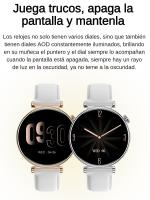 2025 Reloj Inteligente Mujer, Reloj Inteligente con Pantalla AMOLED de 1.32", Llamada Bluetooth, Esfera de Reloj Personalizada, Podómetro, Monitor de Oxígeno en Sangre, Frecuencia Cardíaca y Sueño, Compatible con iPhone Android, Correas Dobles - Acero y S - details 4