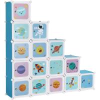 Organizador Modular para Niños 15 Cubos de Plástico Azul para Ropa, Zapatos, Juguetes - details 0