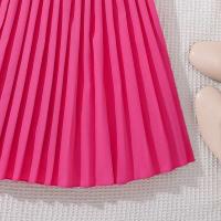 Vestido de Princesa para Niña en Verano Cinturón Encaje sin Mangas en Rosa - details 23