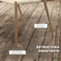 Pack de 2 Sillas de Comedor con Asiento de Cuerda de Papel Sillas de Cocina Apilables Estilo Moderno Carga 120 kg 51x51x71 cm Roble y Crema - details 6